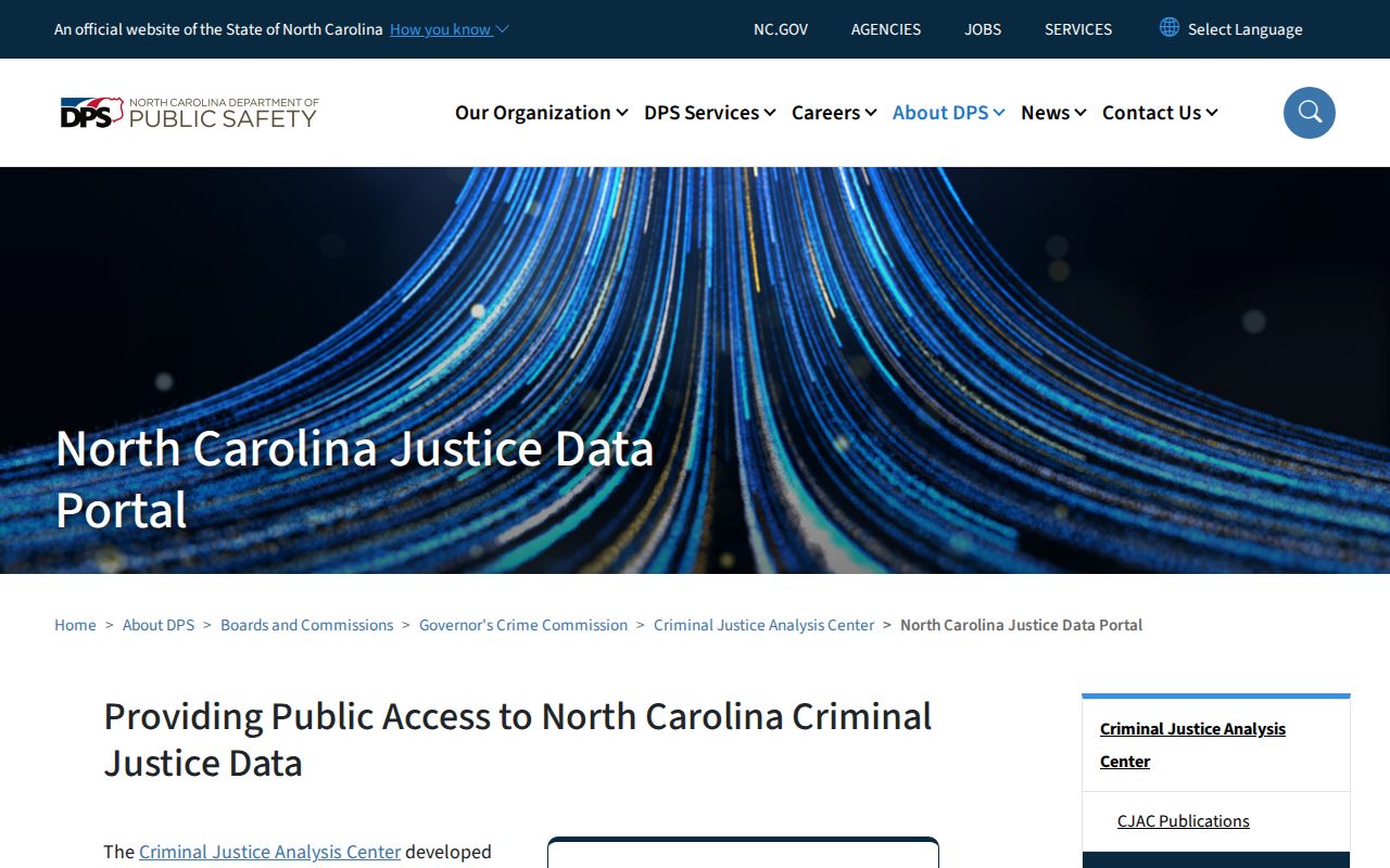 North Carolina Justice Data Portal for official crime statistics
