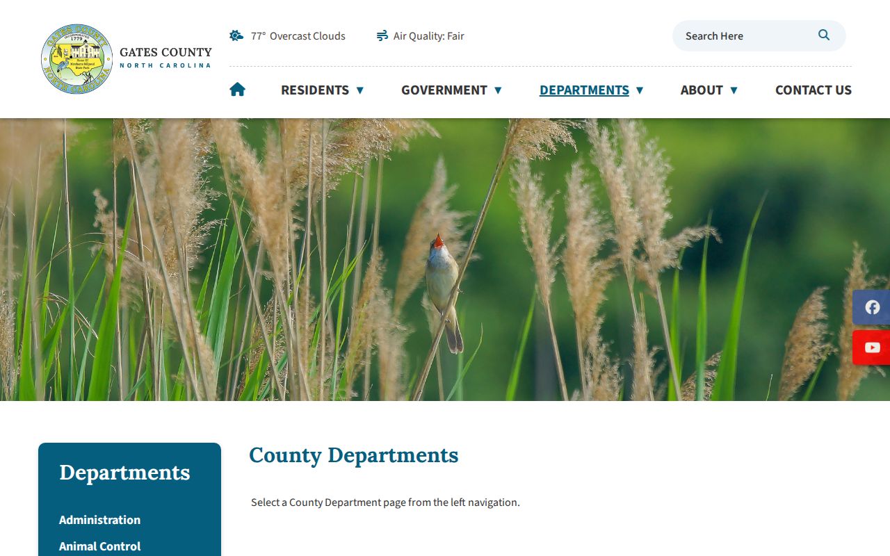Gates County department directory with county offices