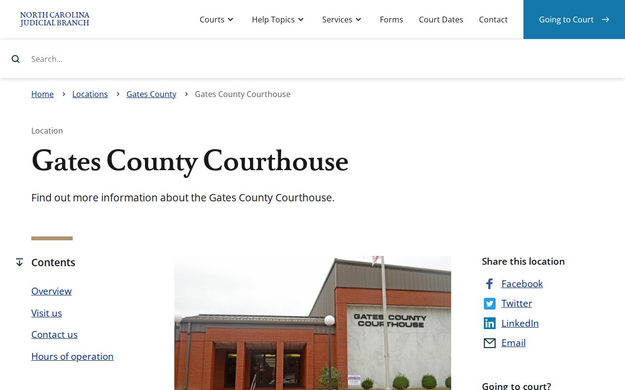 Gates County criminal court cases courthouse profile