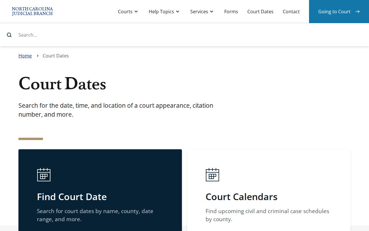 Gates County criminal court cases Court Dates search