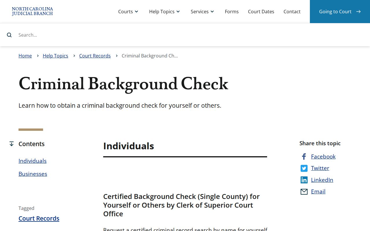 Gates County criminal court cases official record check instructions