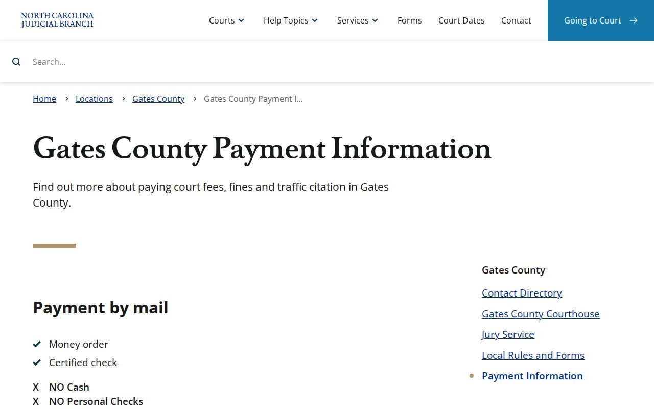 Gatesville criminal records and Gates County court payment information
